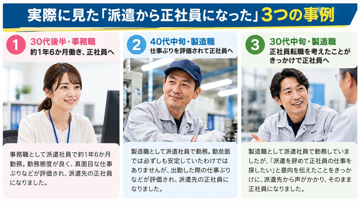派遣から正社員になった3つの事例